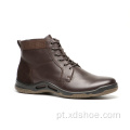 Bota de couro casual masculina outono-inverno